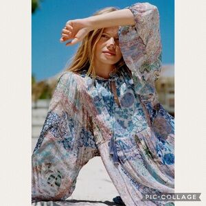 :Price Firm: Anthropologie Cressida Midi Dress in Sky